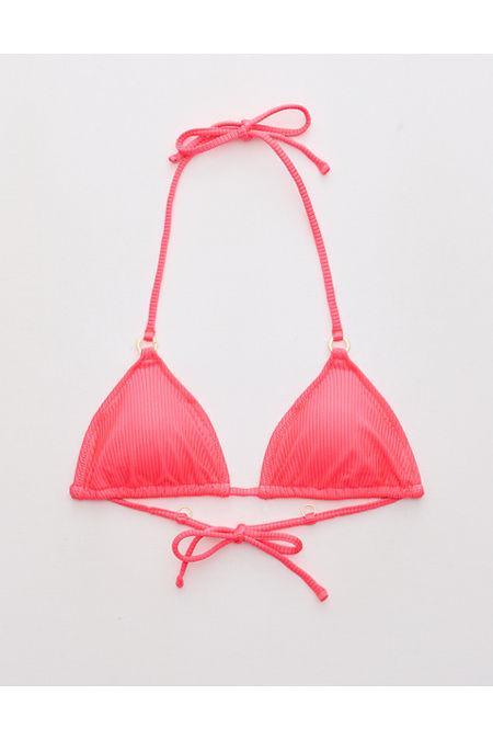 Aerie Shine Rib String Triangle Bikini Top Women's Product Image