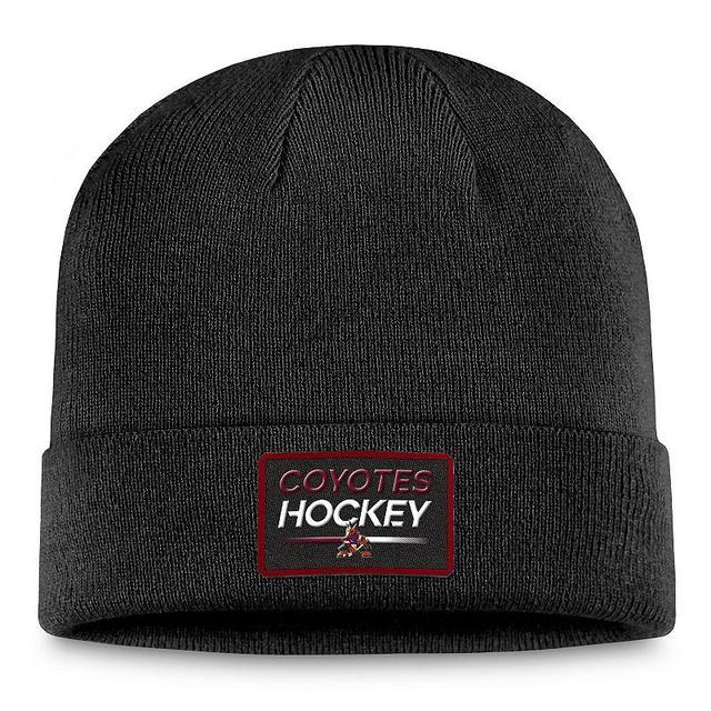 Mens Fanatics Branded Black Arizona Coyotes Authentic Pro Cuffed Knit Hat Product Image