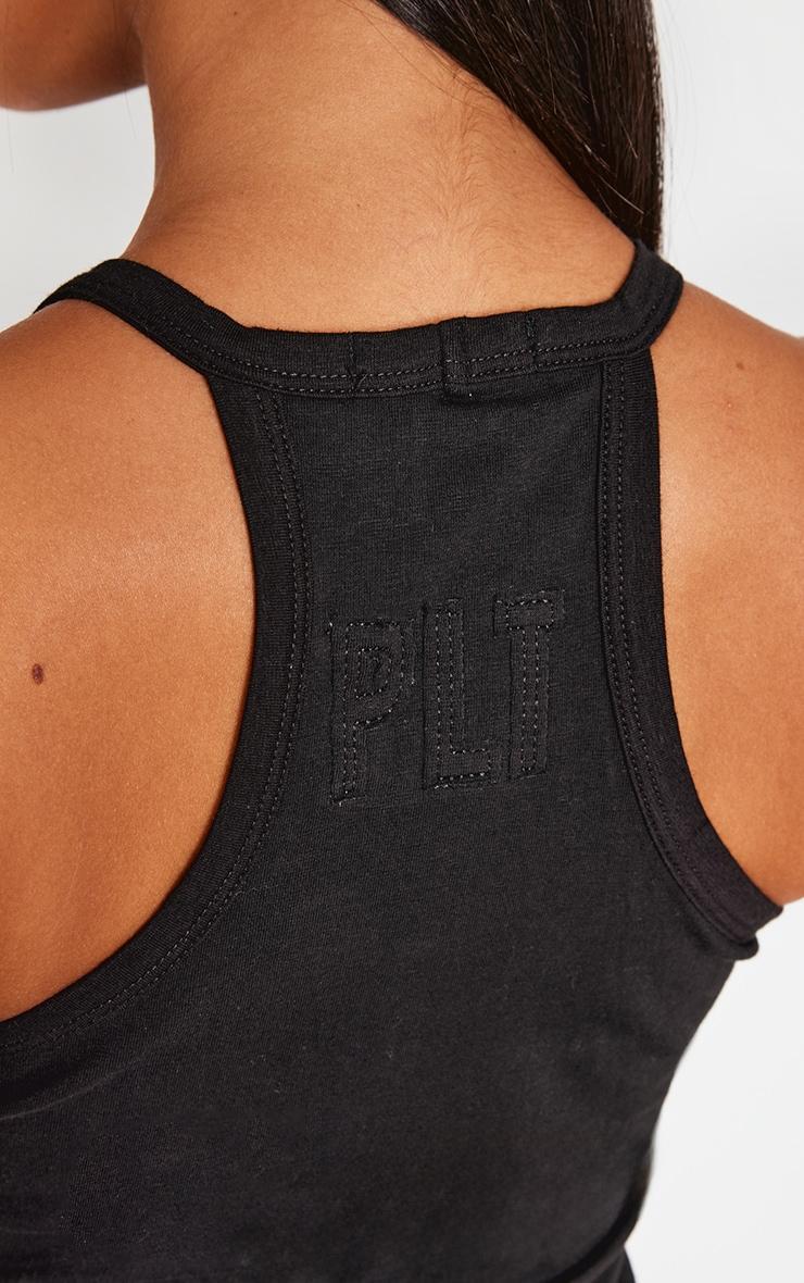 Petite Black Embroidered Longline Tank Top Product Image