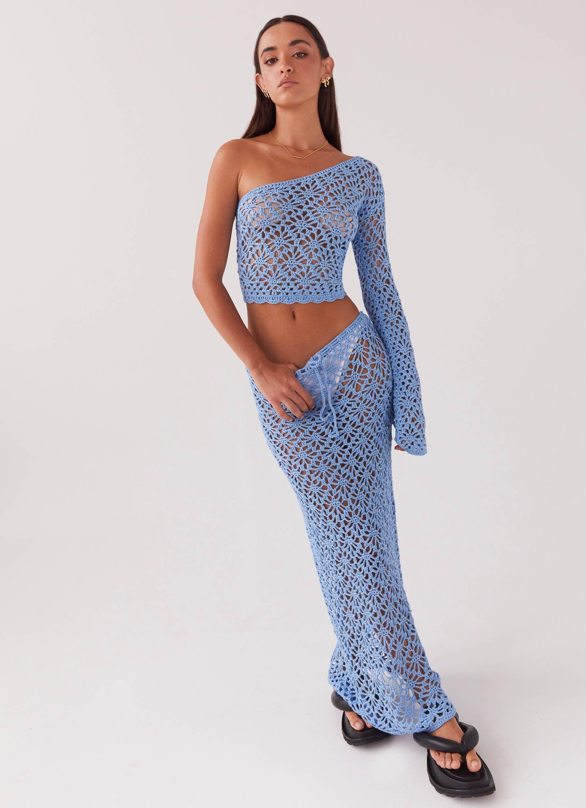 Merliah Crochet Maxi Skirt - Blue Product Image