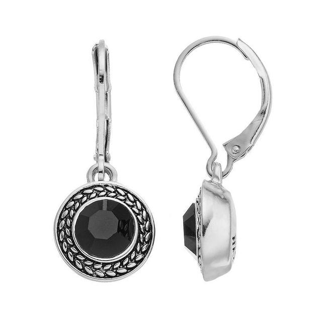 Napier Drop Earrings, Womens, Silver Tone Black Product Image