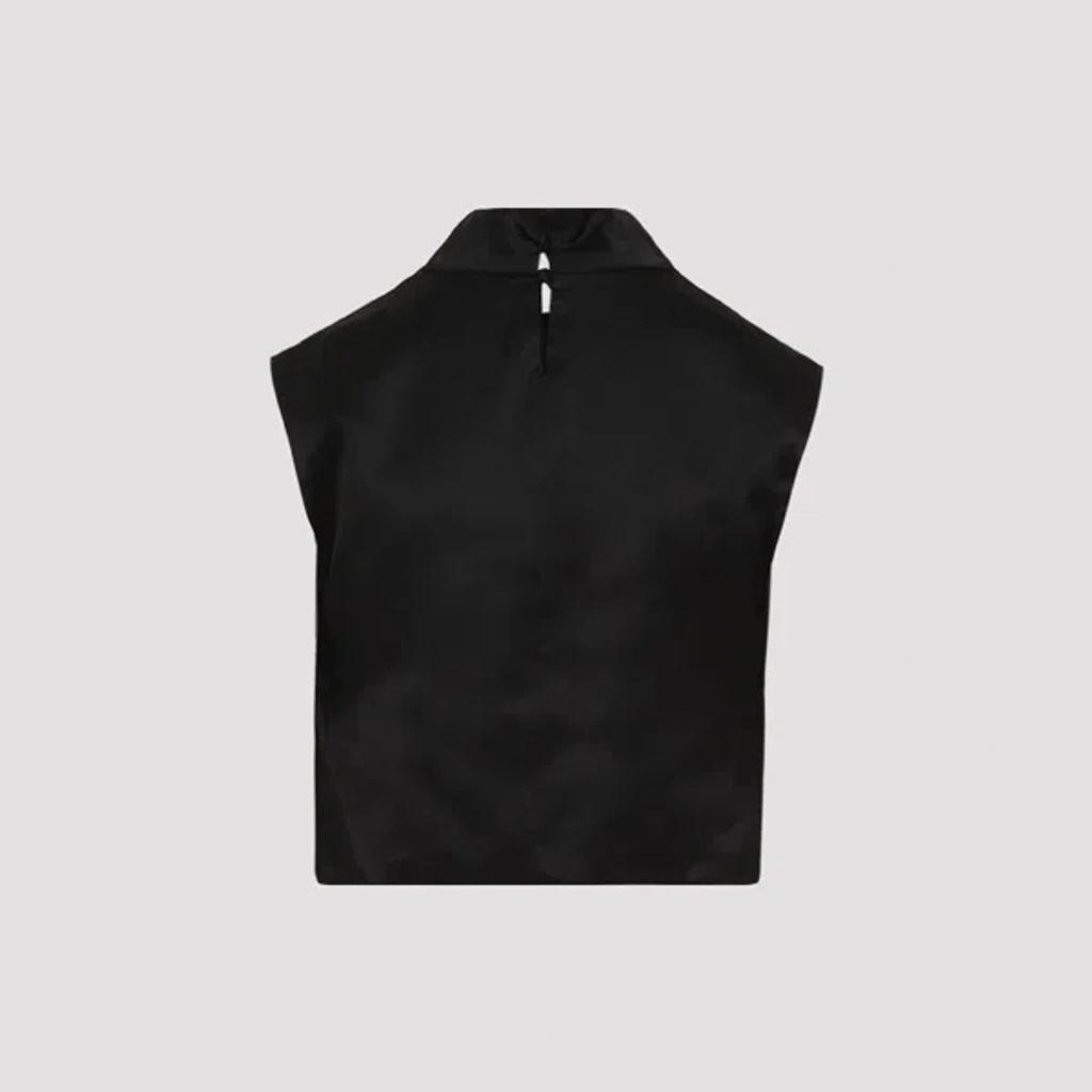 SAINT LAURENT Black Viscose Short Top Women Product Image