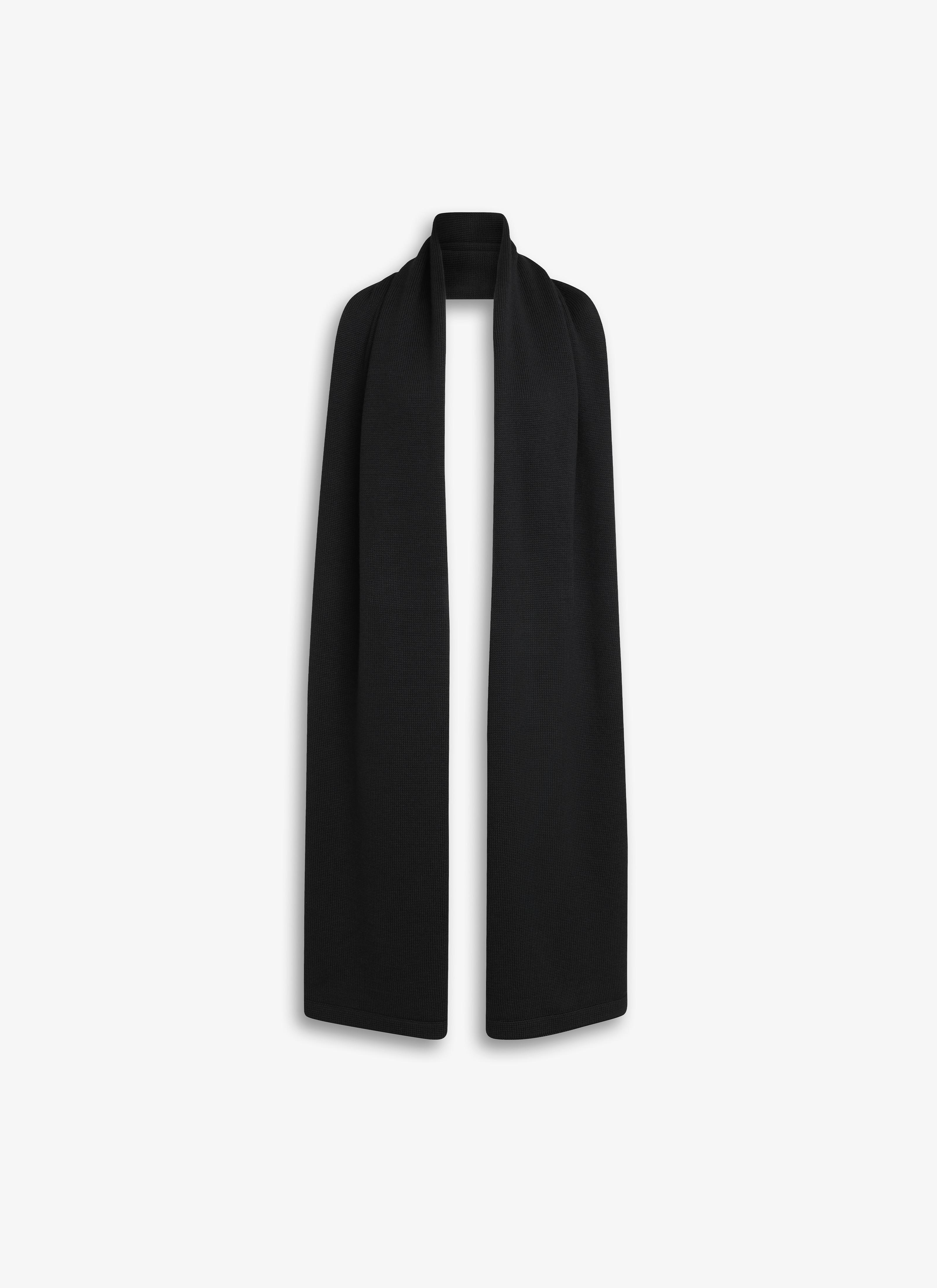 Black MERINO WOOL KNIT SCARF Product Image