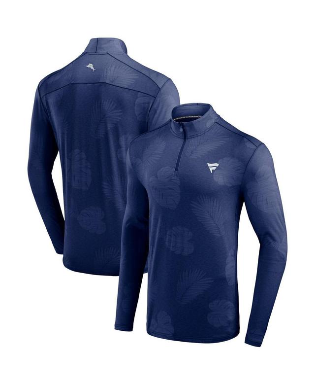 Tommy Bahama Mens Blue Fanatics Corporate Delray Frond Island Zone Half-Zip Jacket Product Image