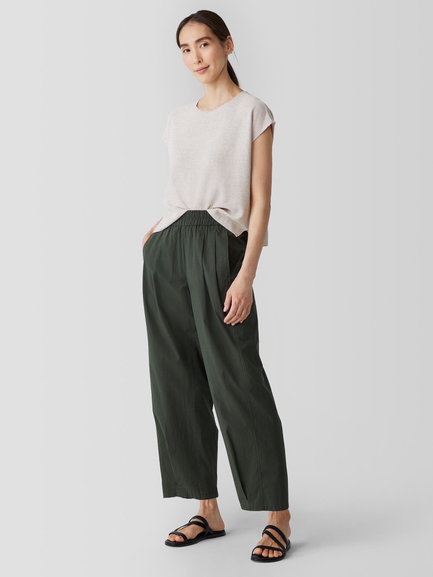 EILEEN FISHER Washed Organic Cotton Poplin Lantern Pantfemale Product Image