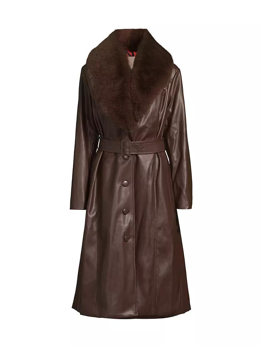 Womens Liv Faux-Leather Coat Product Image