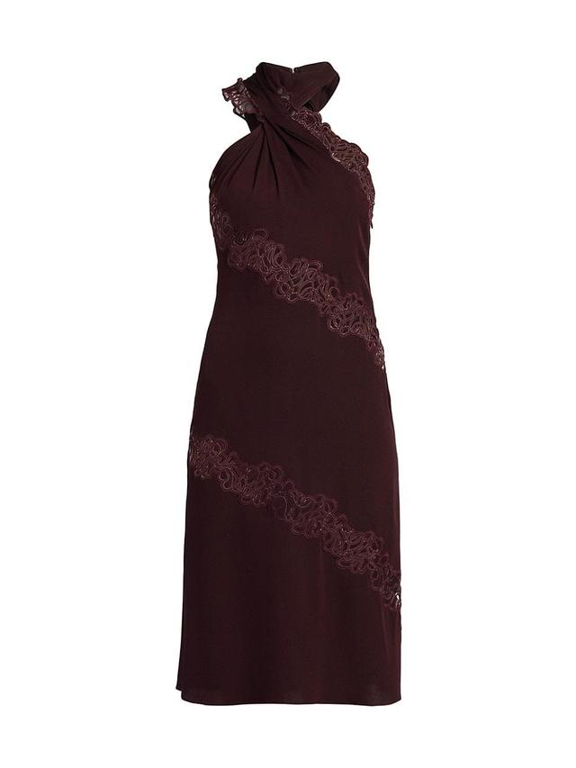 Womens Halterneck Lace Slip Dress Product Image