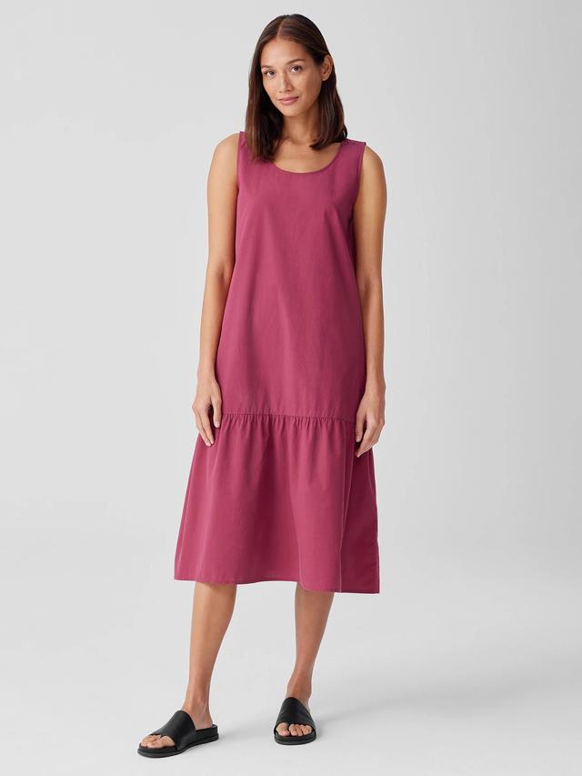 EILEEN FISHER Washed Organic Cotton Poplin Tiered Dressfemale Product Image