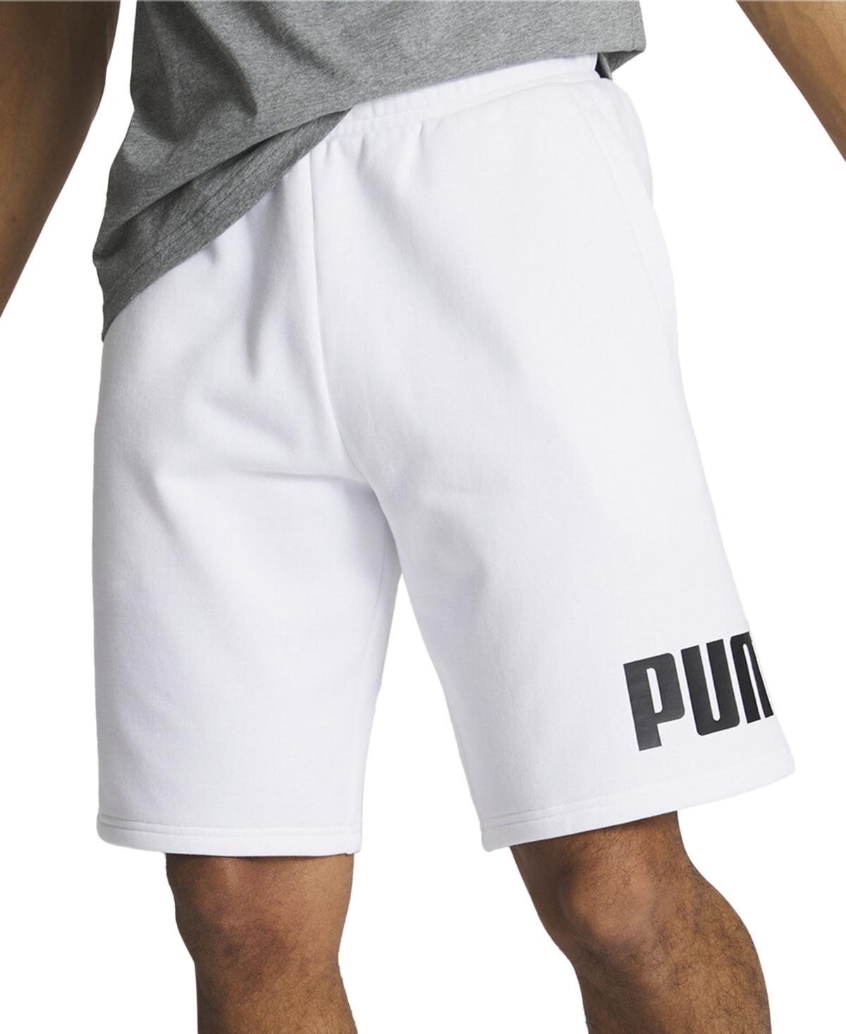 Puma Mens Regular-Fit Big Logo-Print Fleece 10 Shorts Product Image