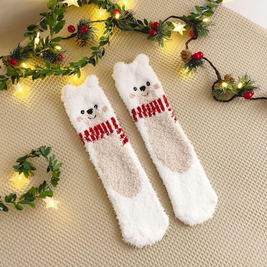 Christmas Cartoon Fleece Socks Product Image