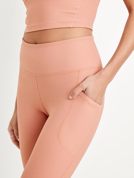 High-Waisted PowerSoft Ribbed Leggings Product Image