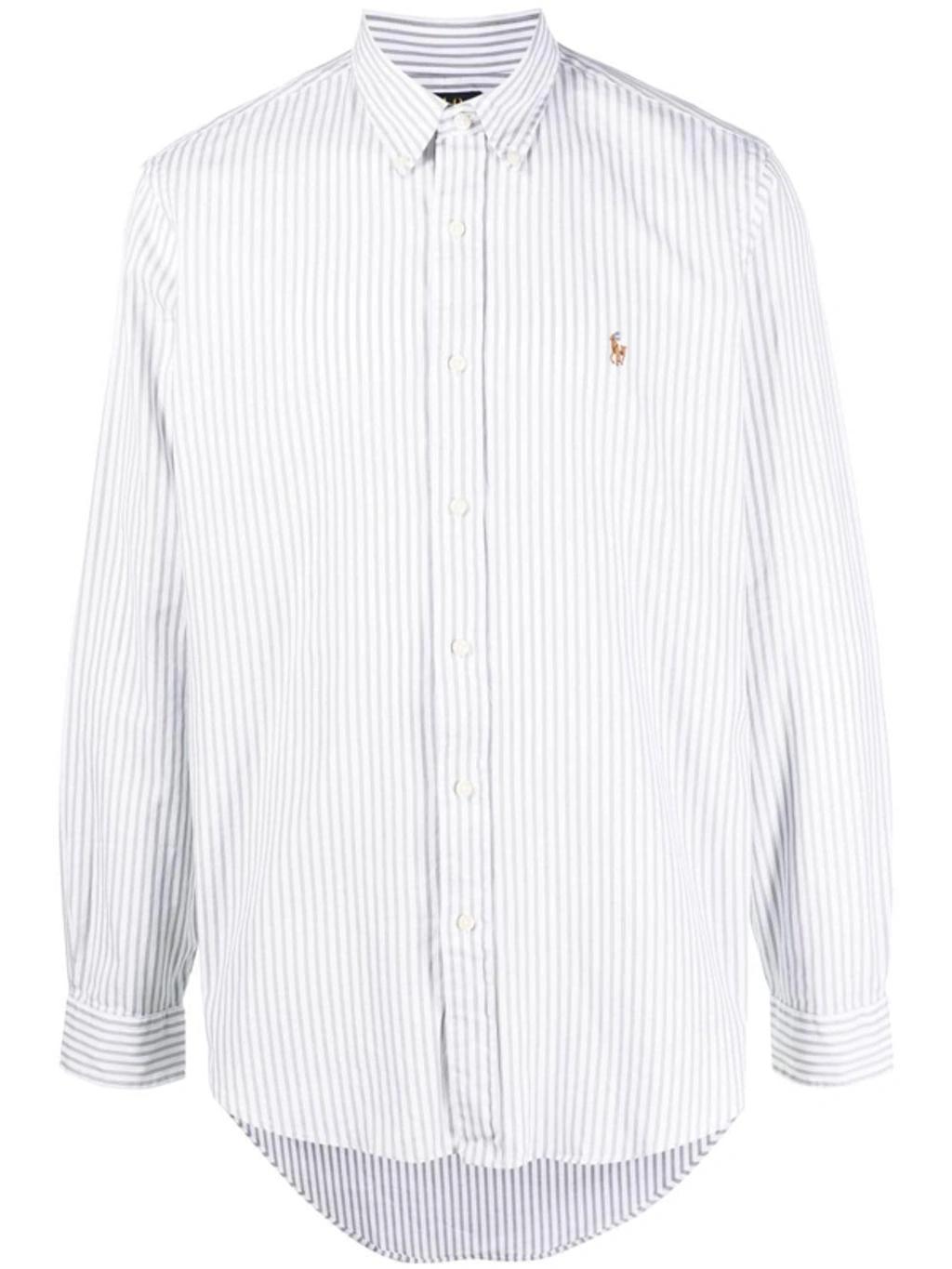 Striped Button-down Shirt In Gray Product Image