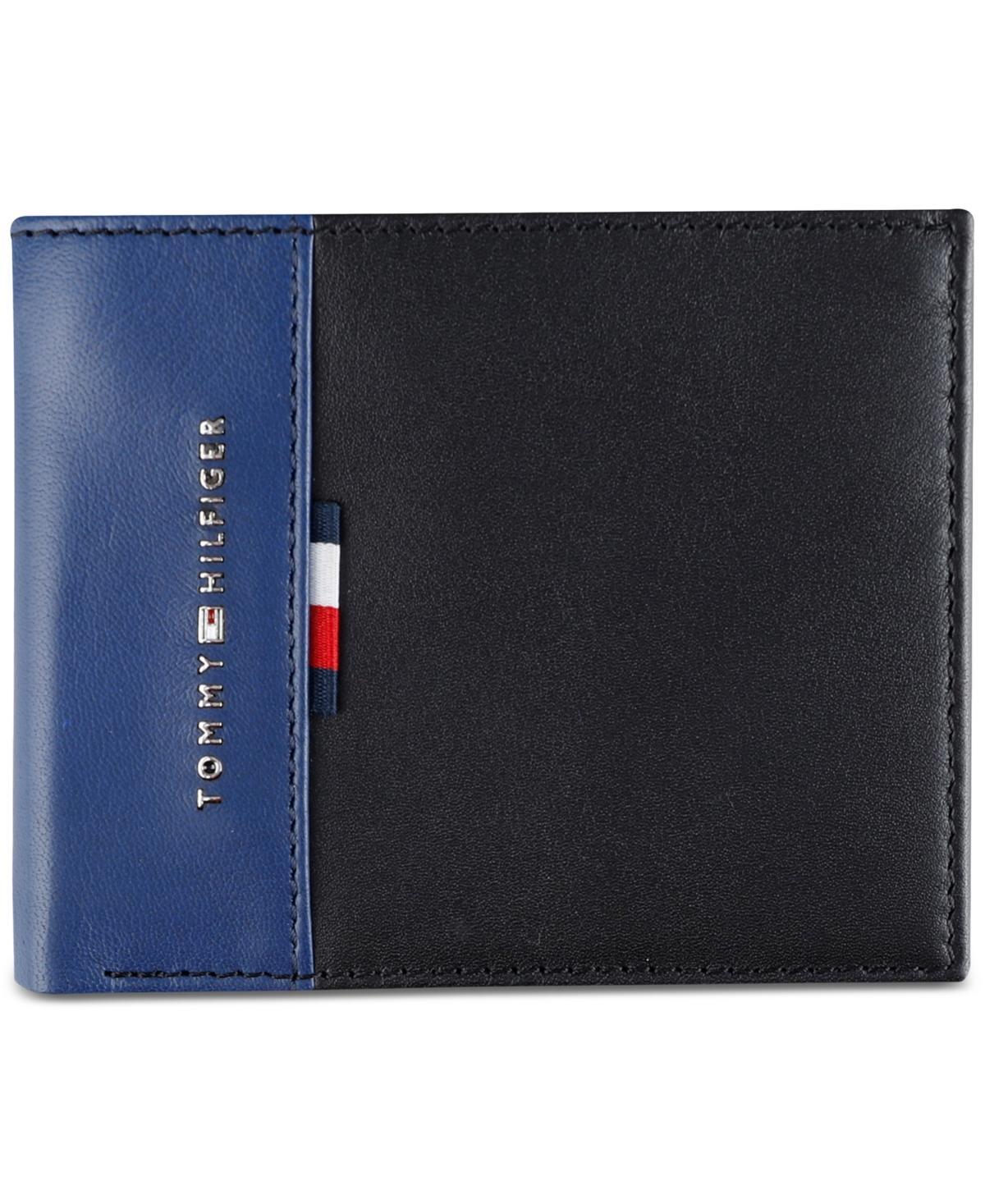 Tommy Hilfiger Mens Rfid Pop Color Leather Bifold Wallet - Blue/Black Product Image