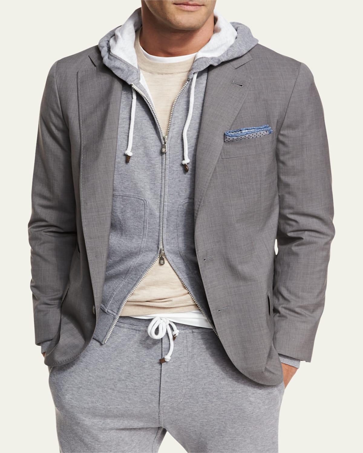 Mens Super 150s Lightweight Wool and Silk Blazer Product Image