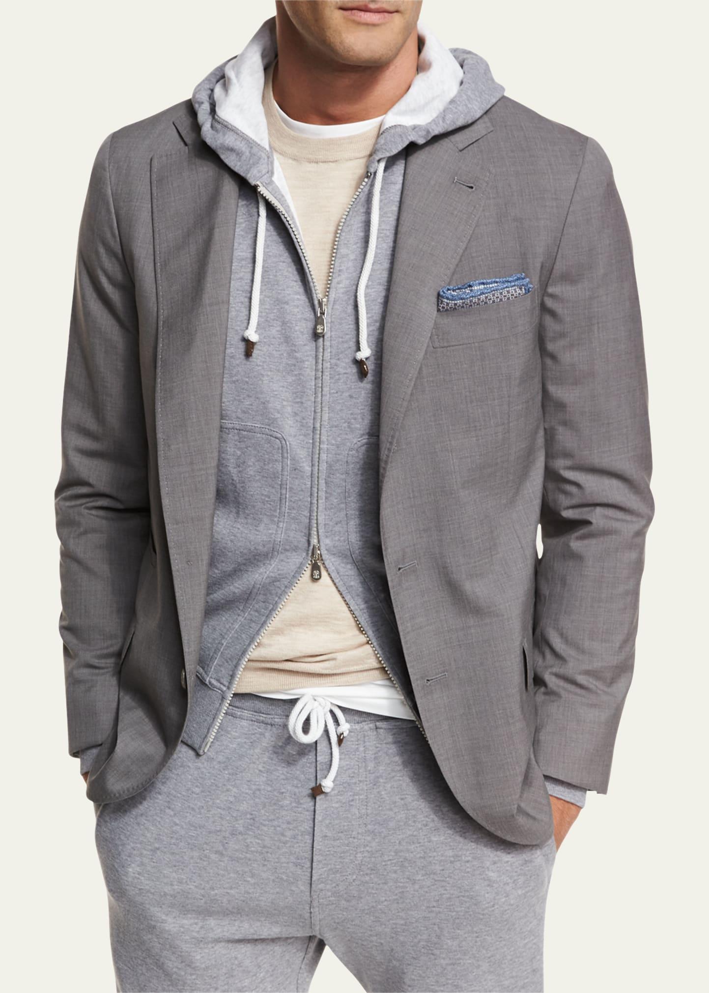 Mens Super 150s Lightweight Wool and Silk Deconstructed Blazer Product Image