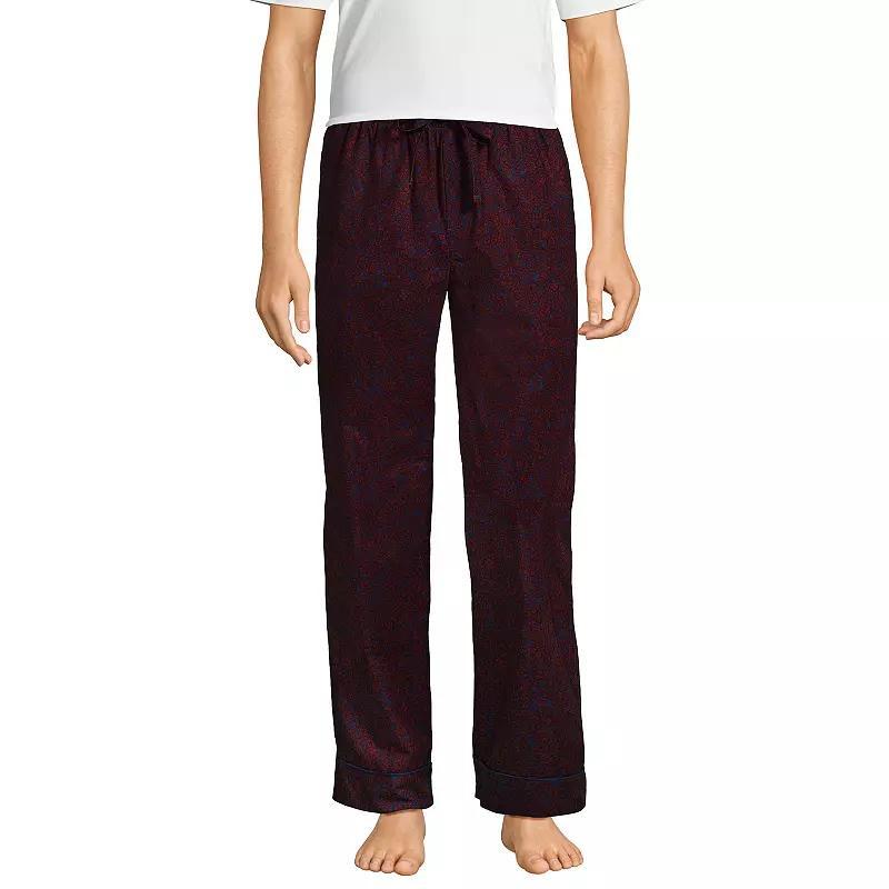 Big & Tall Lands End Essential Pajama Pants, Mens Red Navy Flower Product Image