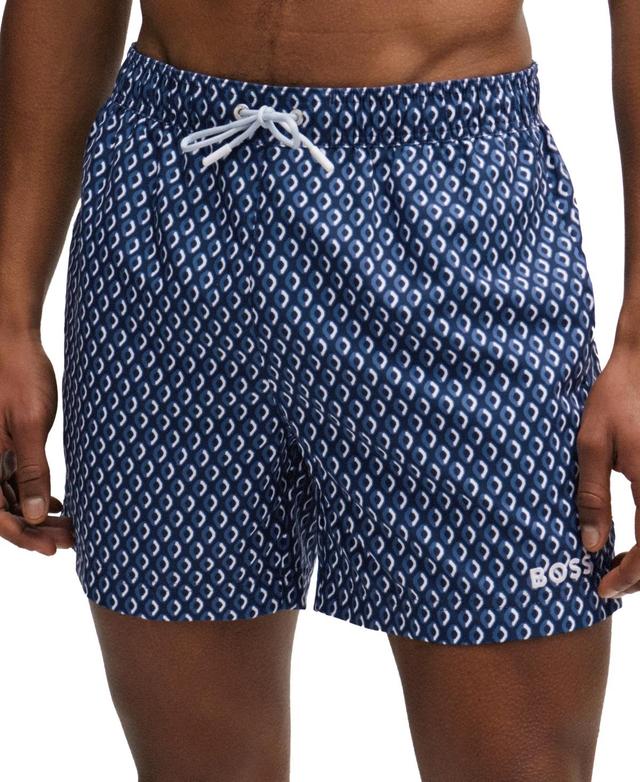 Boss by Hugo Boss Mens Micro-Print Quick-Drying Swim Shorts Product Image