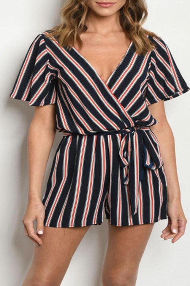 Navy Stripes Romper Product Image