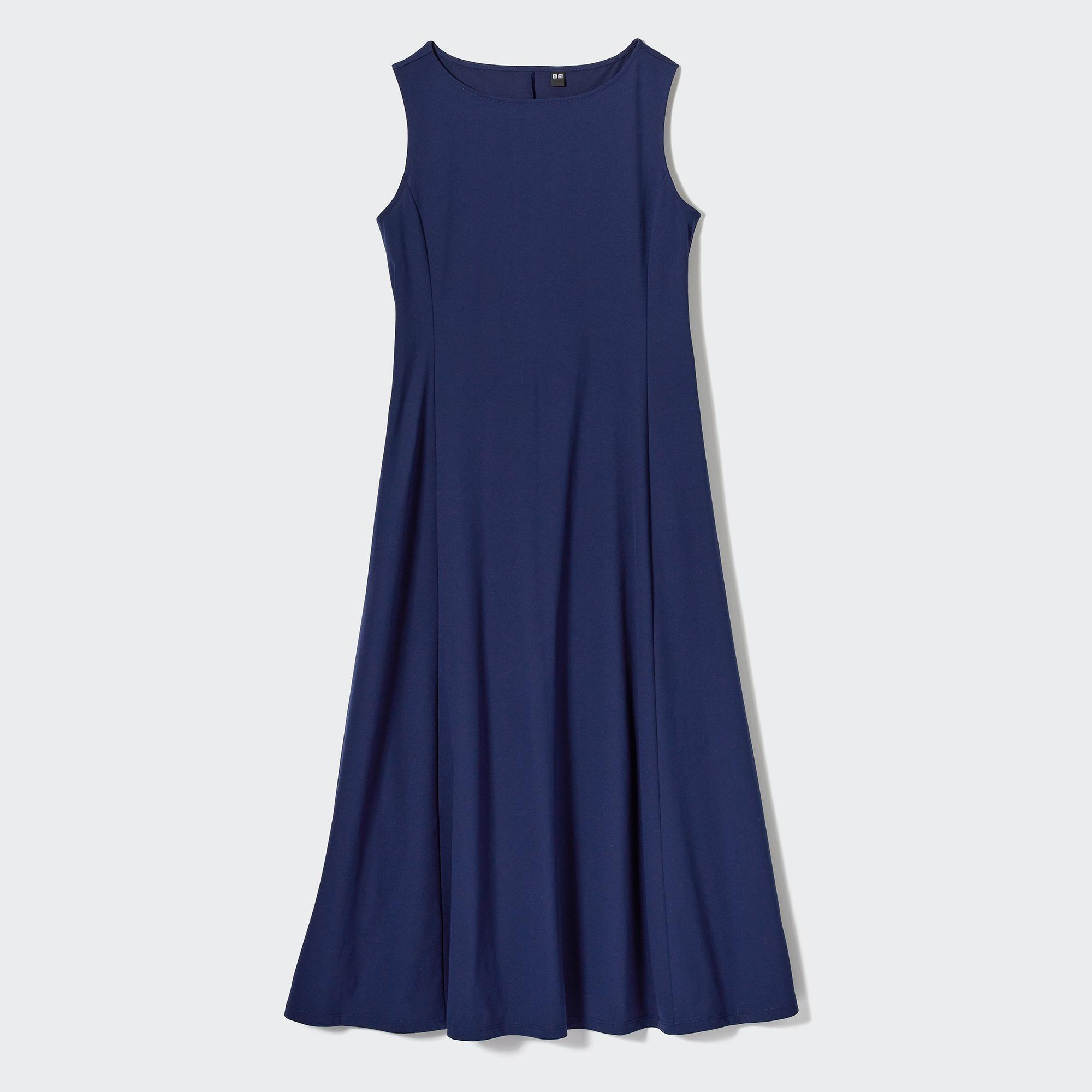 Womens Ultra Stretch Airism Sleeveless Dress with Quick-Drying Navy 2XS UNIQLO US product image