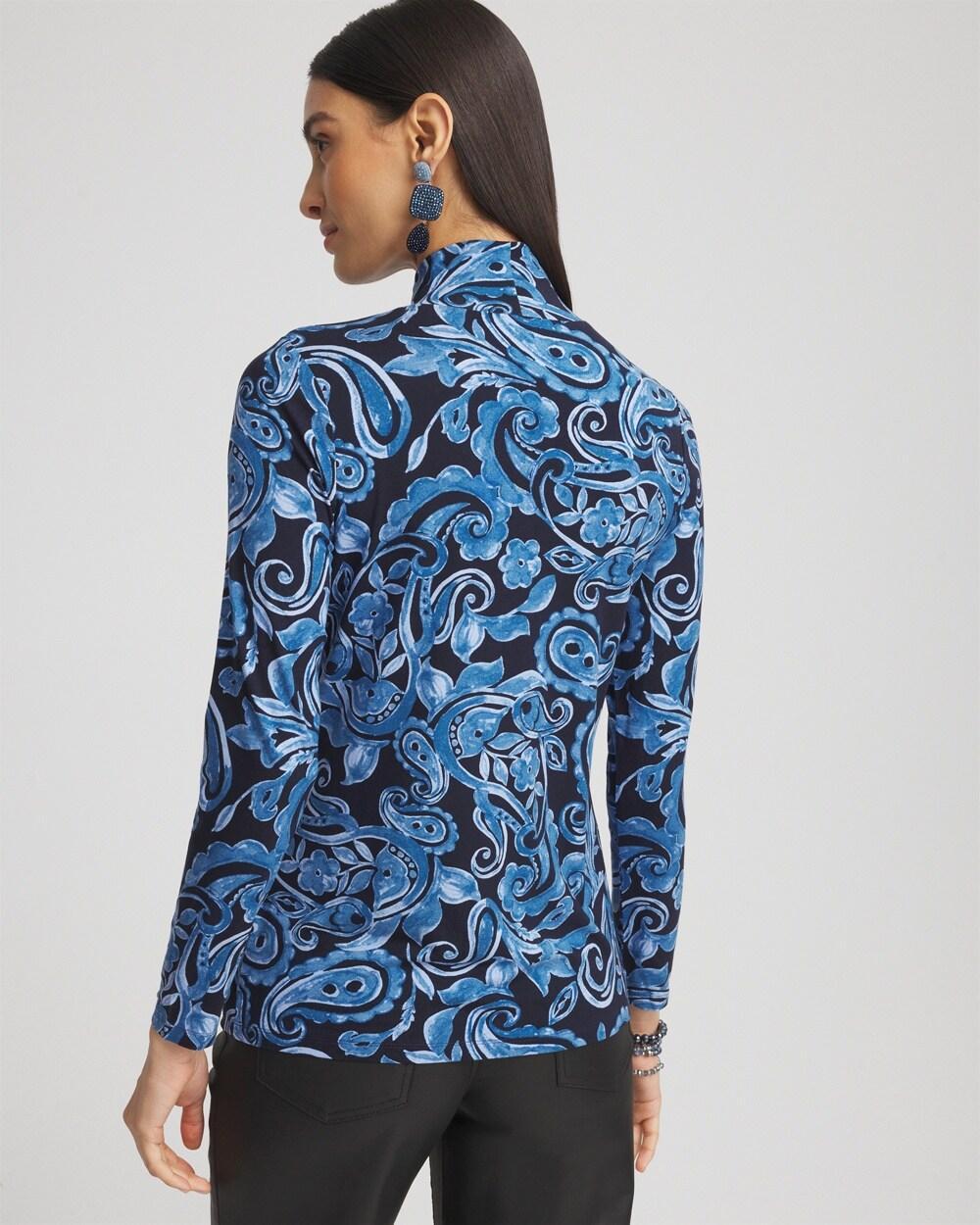 Touch of Cool™ Paisley Mock Neck Tee Product Image