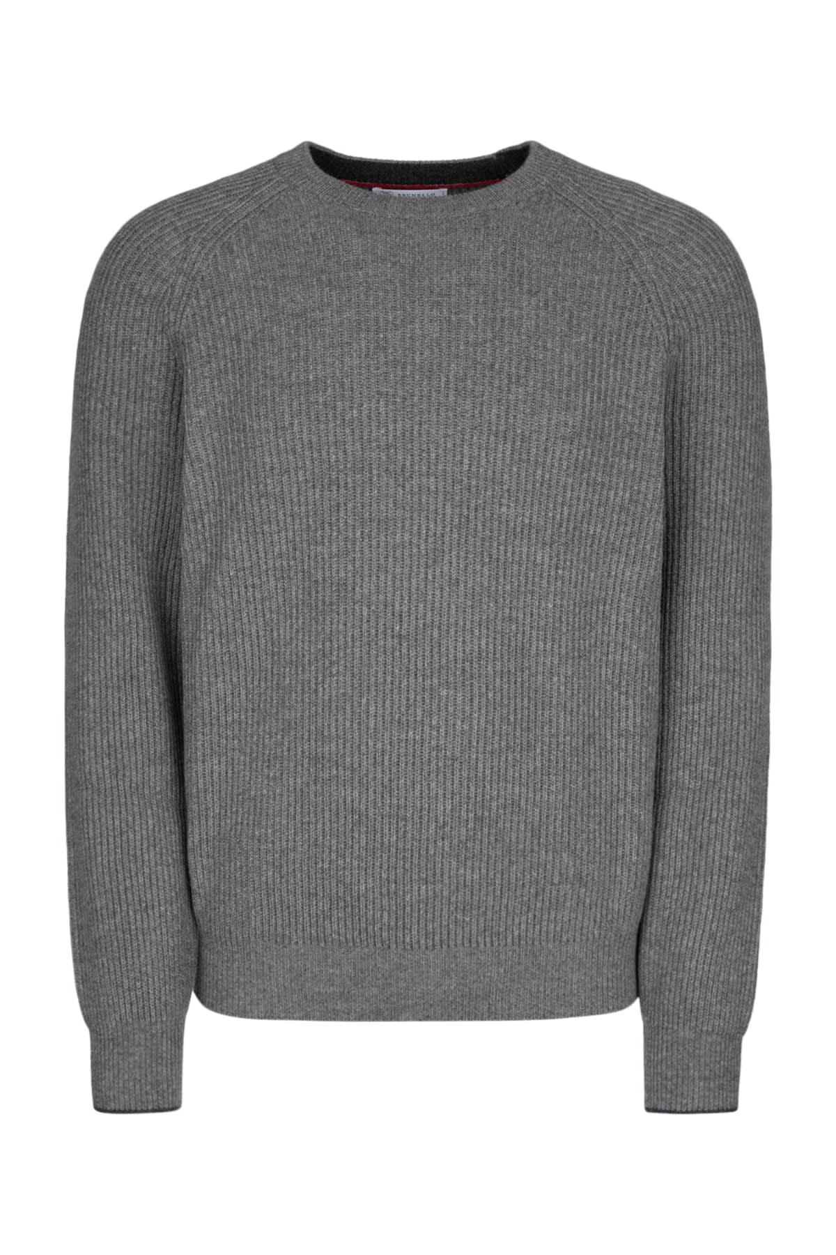 Crewneck Ribbed In Grey Product Image