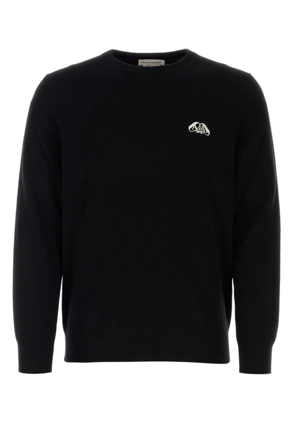 Logo-embroidered Cashmere Blend Jumper In Black Product Image