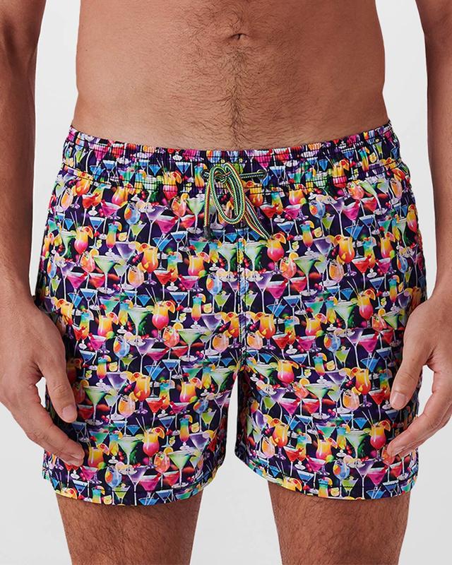 Mens Cocktail-Print Swim Trunks Product Image