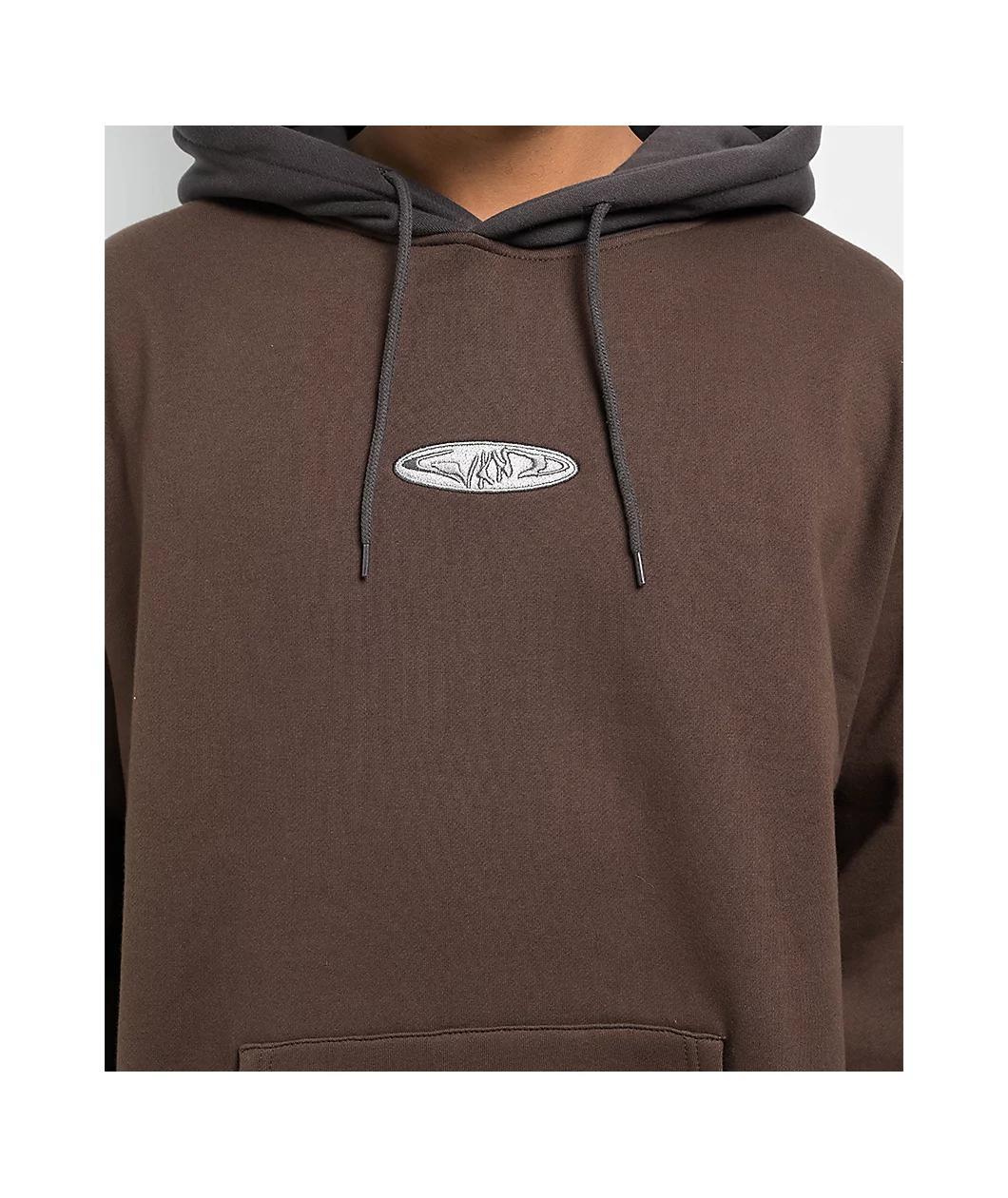 WKND Fishbone Emblem Brown & Black Hoodie Product Image