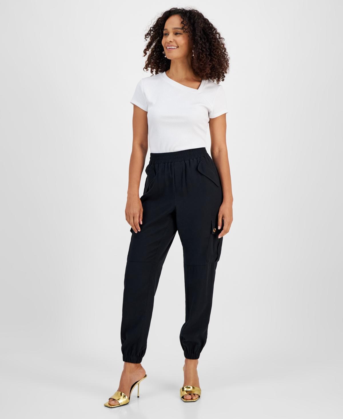 I.n.c. International Concepts Womens Solid Pull-On Cargo Jogger Pants, Created for Macys Product Image