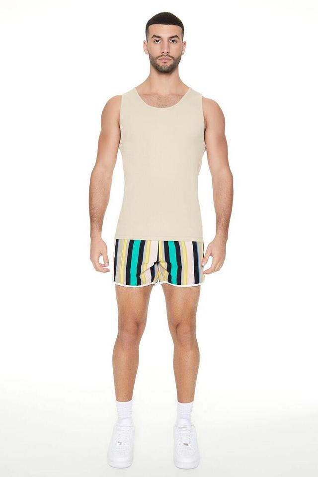 Striped Drawstring Short Inseam Swim Trunks | Forever 21 Product Image