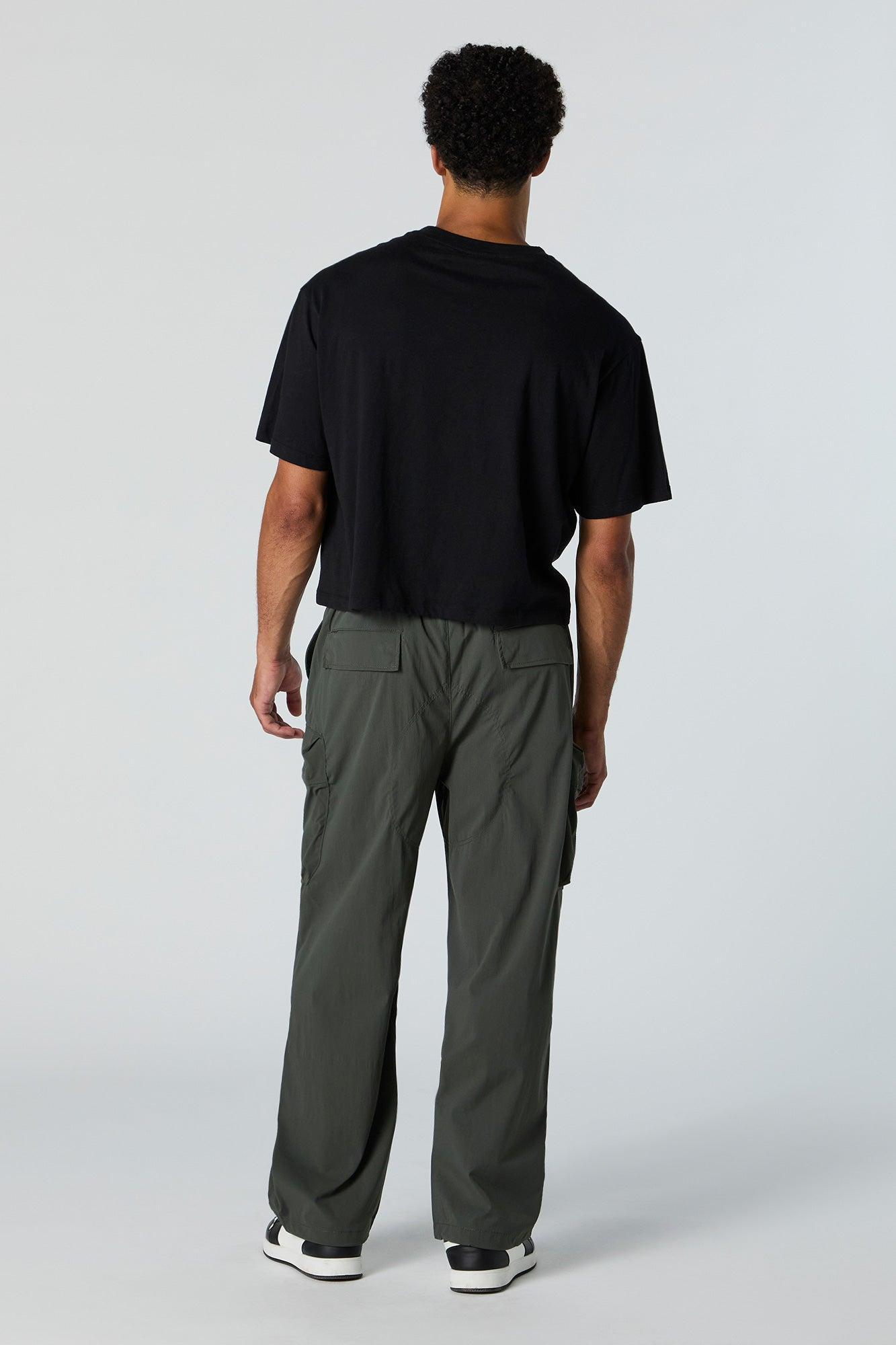 Nylon Zip Pocket Straight Leg Cargo Pant Male Product Image