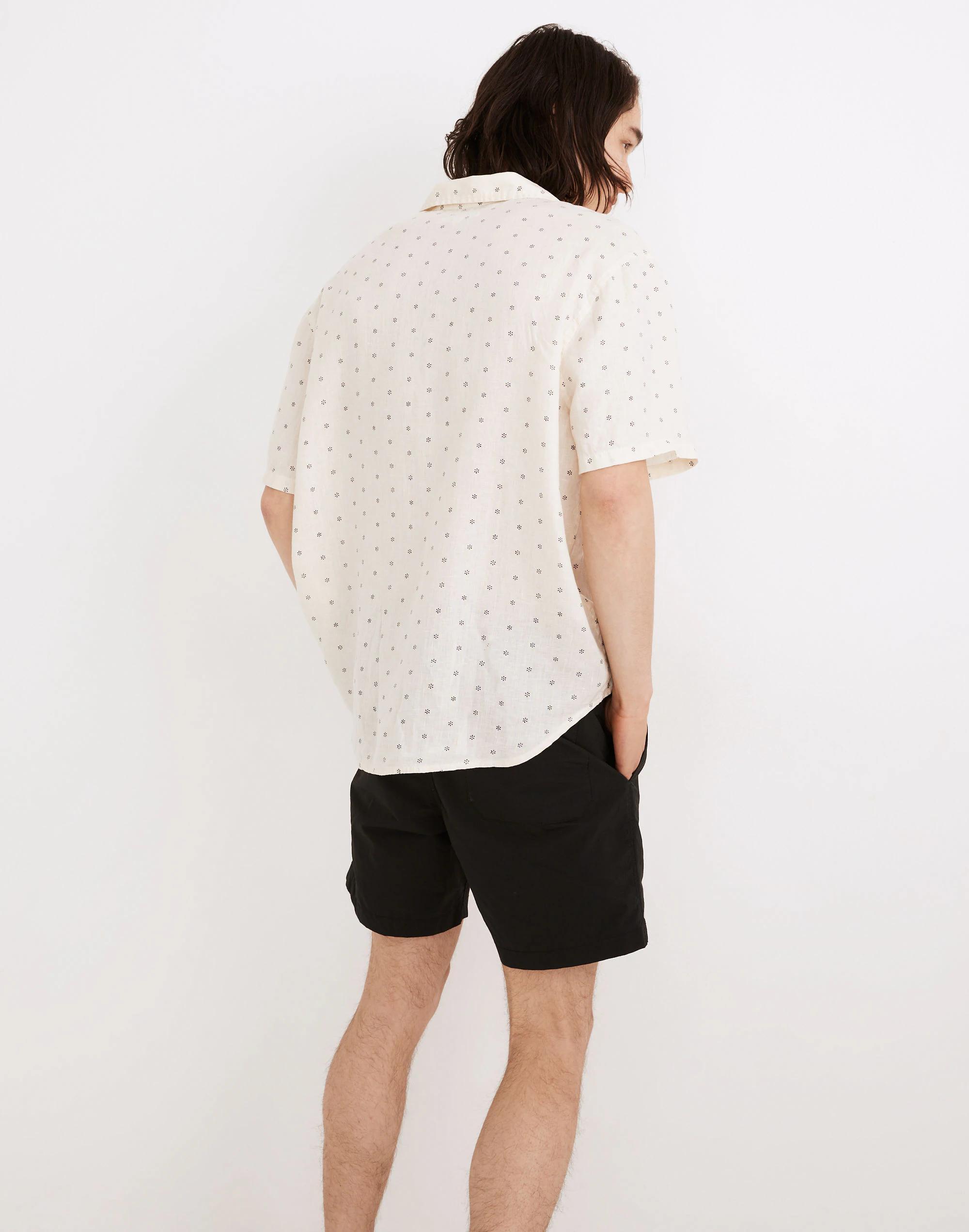 Linen Easy Short-Sleeve Shirt in Print Product Image