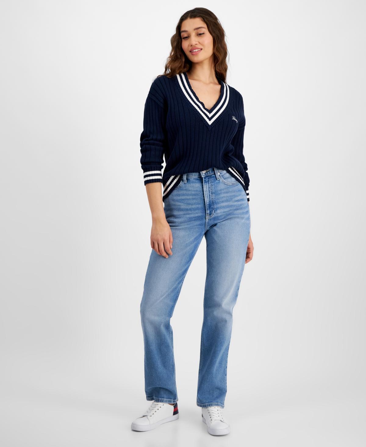 Tommy Jeans Womens Julie Straight-Leg Button-Waist Jeans product image