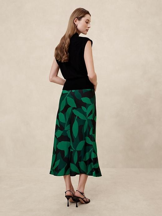 Satin Midi Slip Skirt Product Image