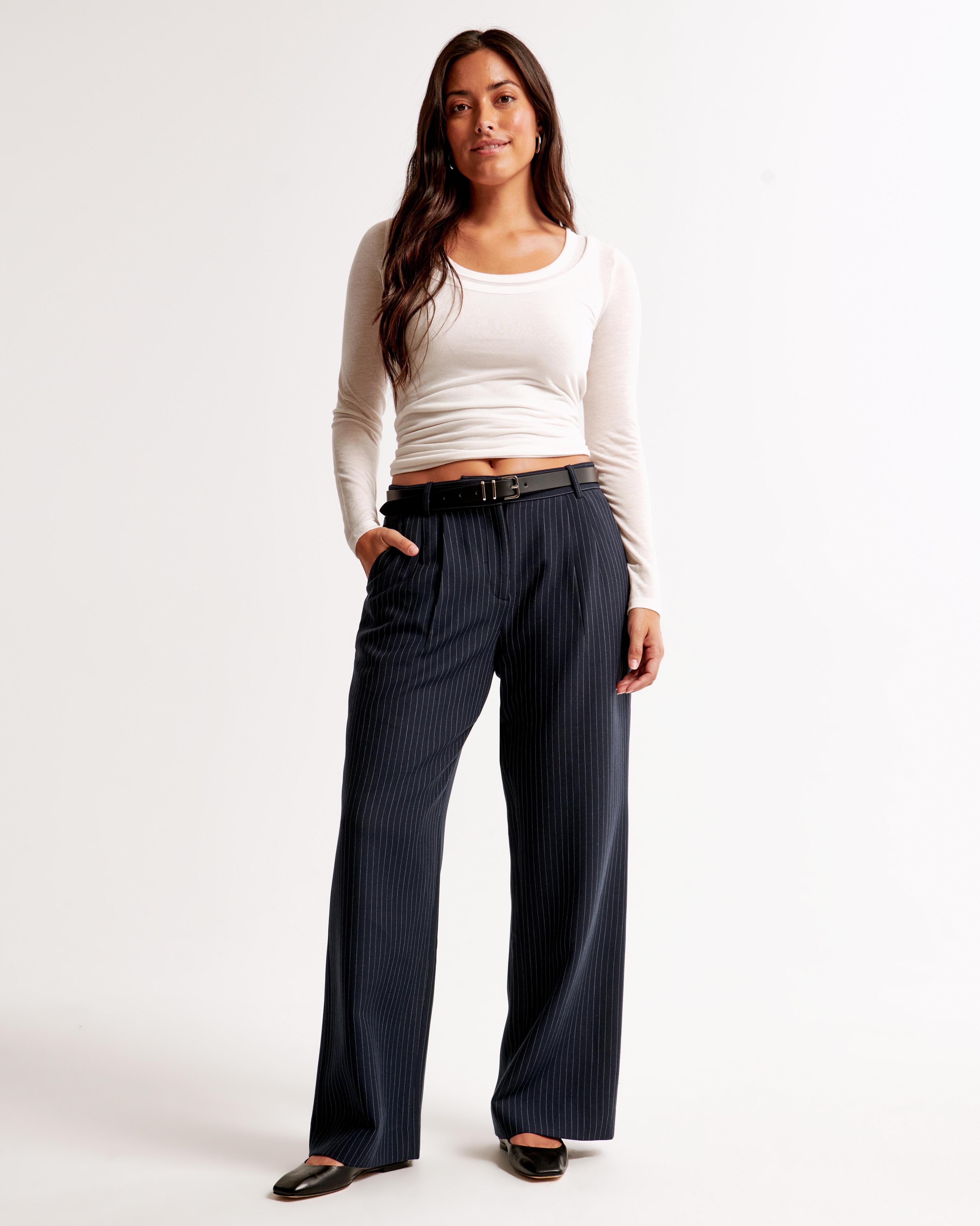 Curve Love A&F Sloane Low Rise Tailored Wide Leg Pant product image