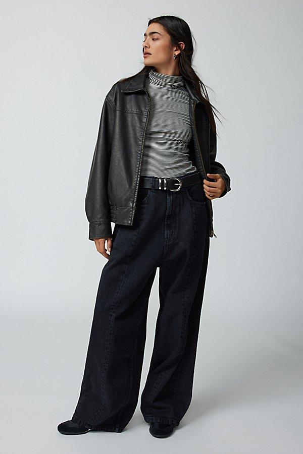 Neon Denim Leroy Wide-Leg Jean - Washed Black Womens at Urban Outfitters product image