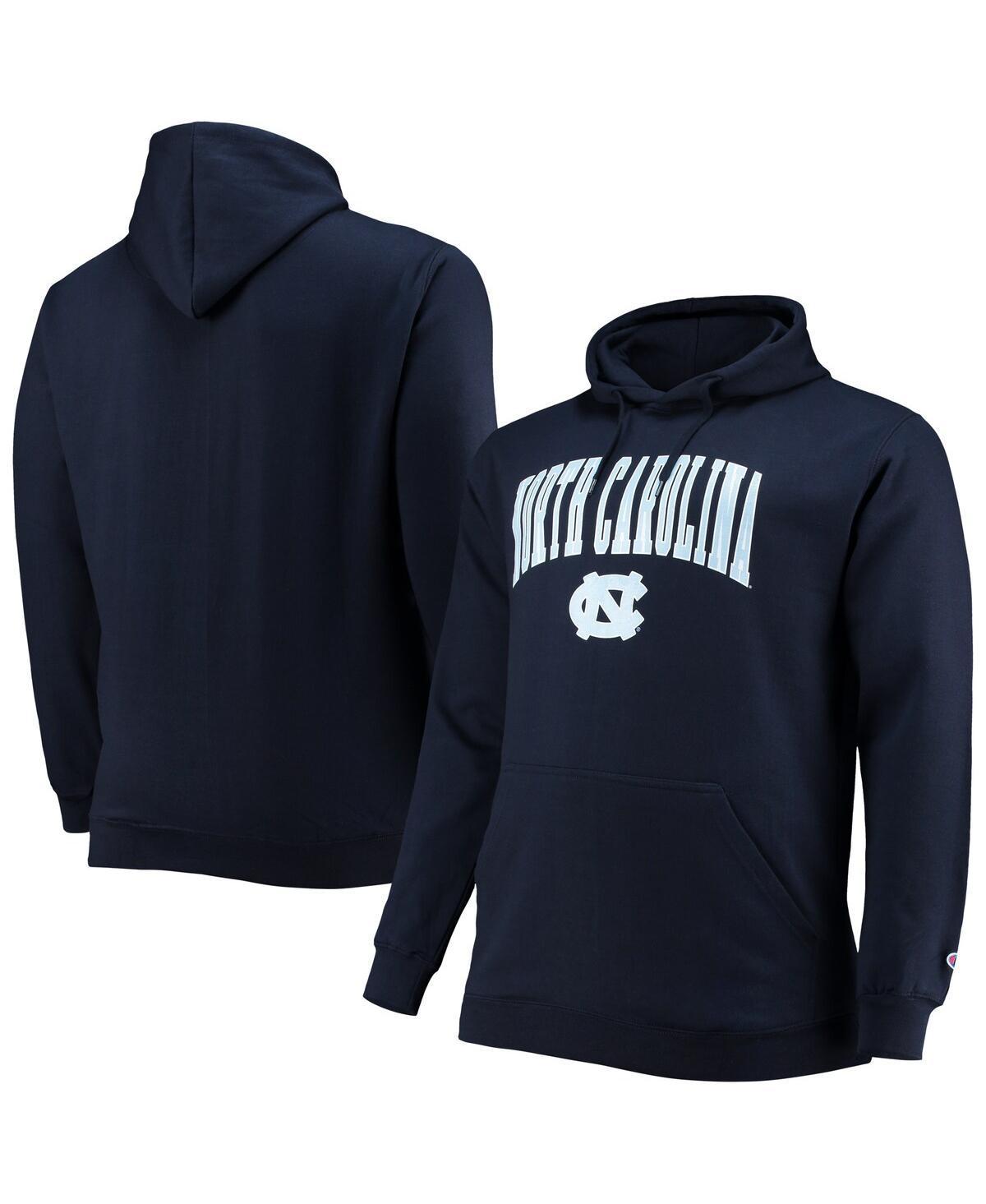 Mens Champion North Carolina Tar Heels Big & Tall Arch Over Logo Powerblend Pullover Hoodie Blue Product Image