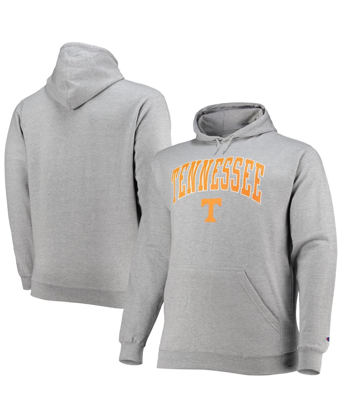 Mens Champion Heather Gray Tennessee Volunteers Big and Tall Arch Over Logo Powerblend Pullover Hoodie Product Image