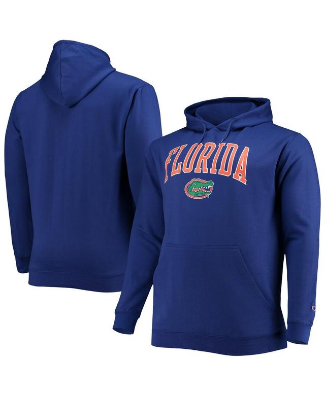 Mens Champion Royal Florida Gators Big and Tall Arch Over Logo Powerblend Pullover Hoodie Product Image