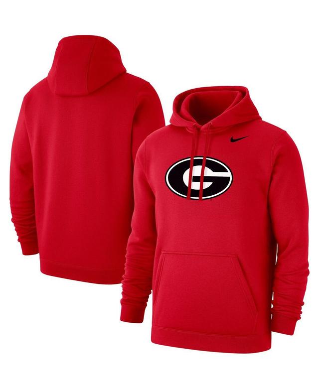 Mens Nike Red Georgia Bulldogs Primary Logo Club Pullover Hoodie Product Image