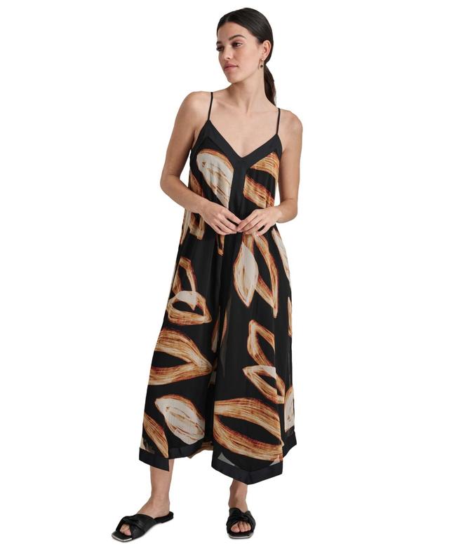 Dkny Womens Womens Printed V-Neck Midi Dress Product Image