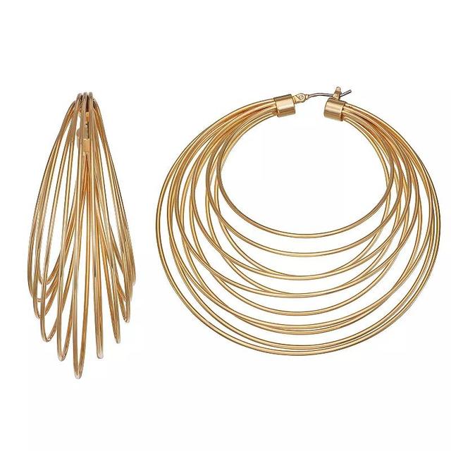 Nine West Gold Tone Coil Click It Hoop Earrings, Womens Product Image