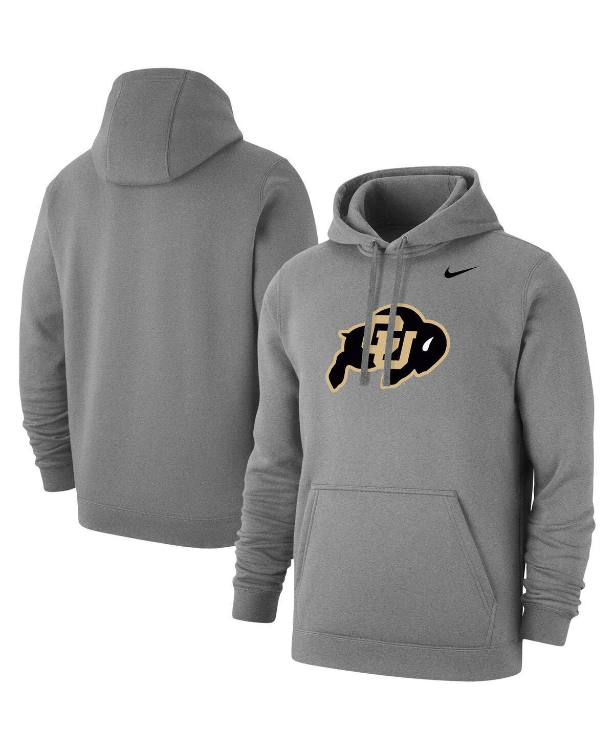 Mens Nike Heather Gray Colorado Buffaloes Logo Club Pullover Hoodie Product Image