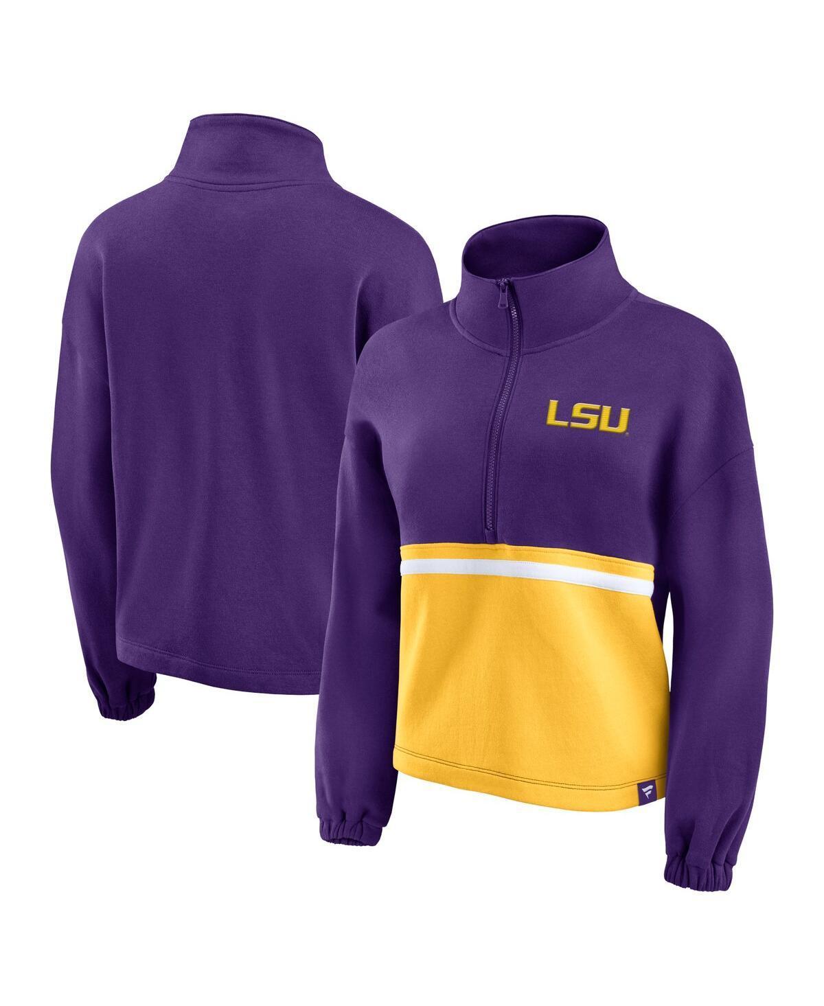 Womens Fanatics Purple Lsu Tigers Fleece Half-Zip Jacket Product Image