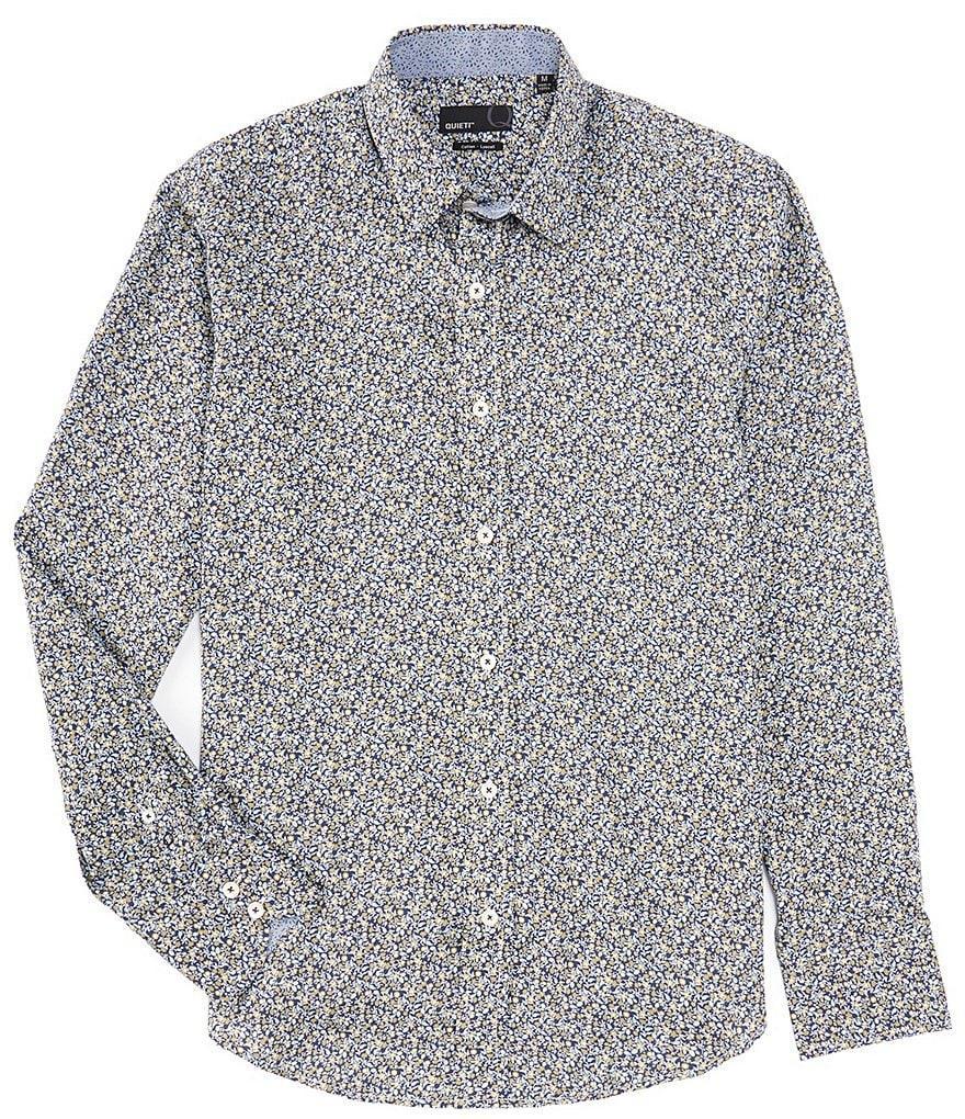 Quieti Performance Stretch Floral Print Long Sleeve Woven Shirt Product Image