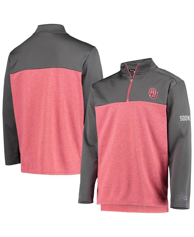 Mens Champion Crimson Oklahoma Sooners Gameday Quarter-Zip Jacket Product Image