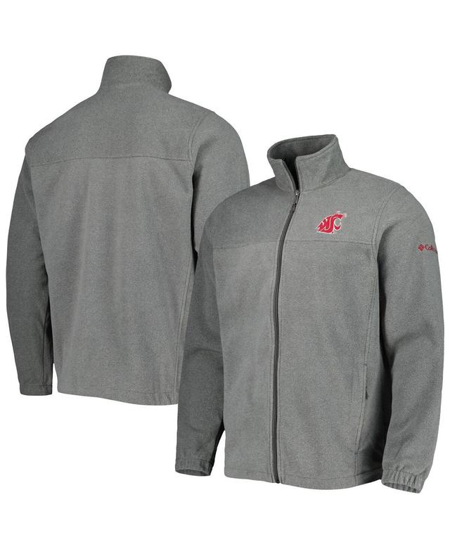 Mens Columbia Charcoal Washington State Cougars Flanker III Fleece Team Full-Zip Jacket Product Image