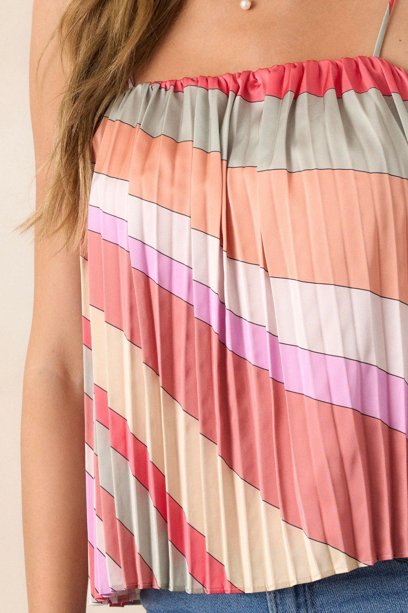 Mirage Melody Pink Coral Pleated Top Product Image