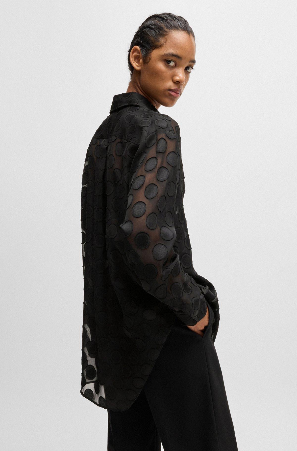 Oversize-fit blouse with polka-dot pattern Product Image