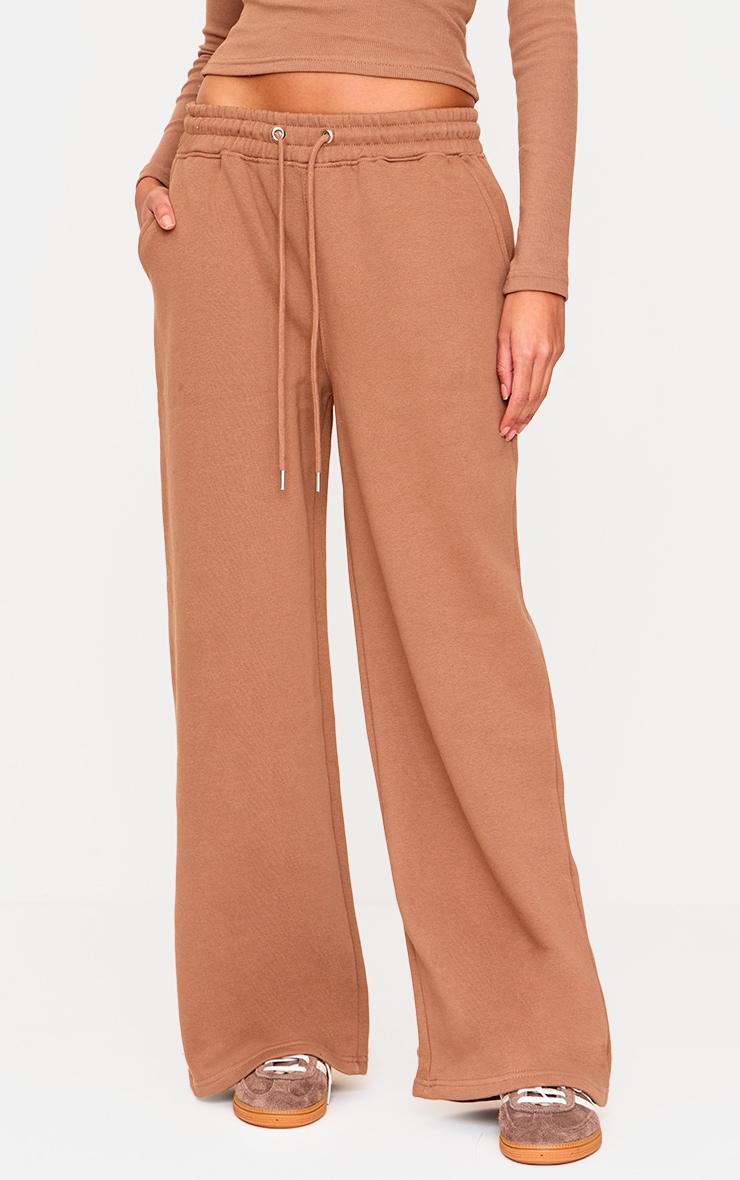 Taupe Drawcord Wide Leg Sweatpants Product Image